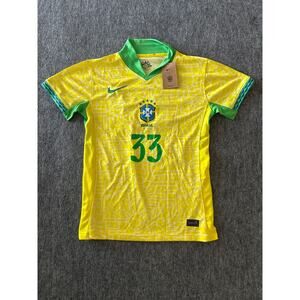 Brazil Soccer National Team 2024 Stadium Home Jersey Yell Green #33 Nike Mens XL
